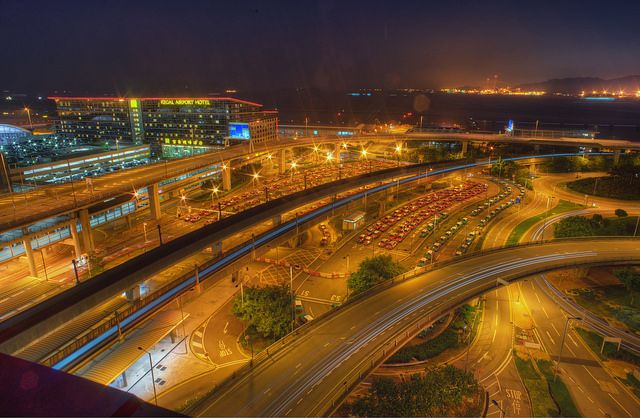 香港机场图片夜间图片图片